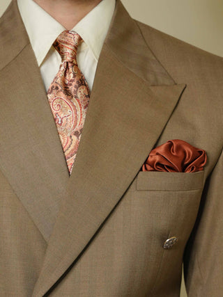Rustic Brown Paisley Broad Tie Set