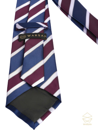 Classic Blue Wine Striped Micro Silk Set