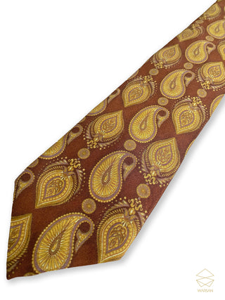 Pure Silk Caramel Paisley 4 Inches