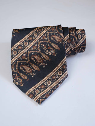 Black Brown Paisley Tie & Pocket Square