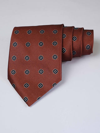 Rust Rosette Art Silk Tie & Pocket Square