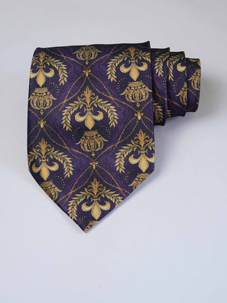 Purple Royal Art Silk Tie & Pocket Square