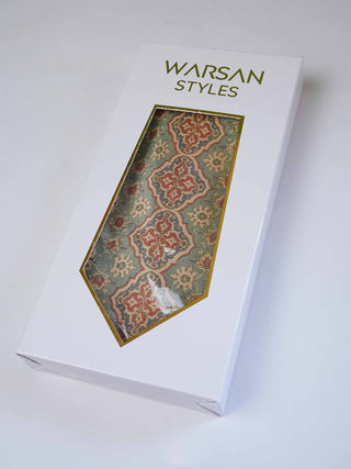Sage Green Art Silk Tie & Pocket Square