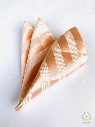 Peach Block Stripe Micro Silk Set