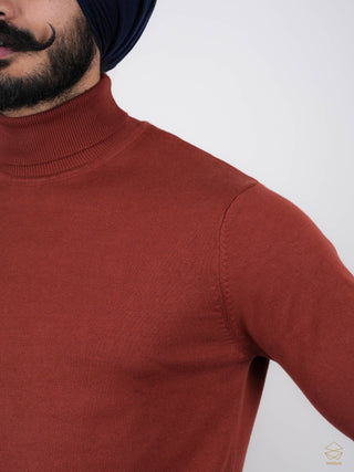 Rust Turtle-Neck Sweater