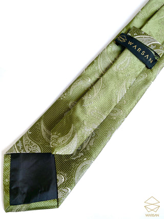 Vintage Paisley Olive Green Micro Silk Set