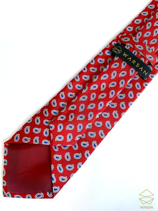 Pure Silk Paisley Red Tie Set