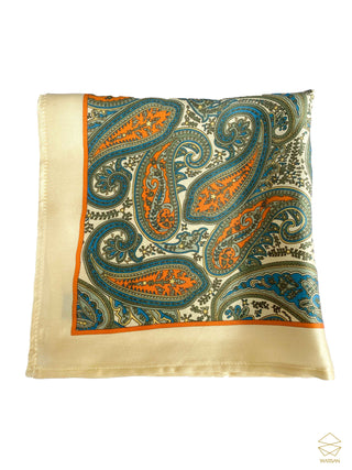 Premium Silk Green Paisley Pocket Square