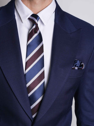 Classic Blue Wine Striped Micro Silk Set